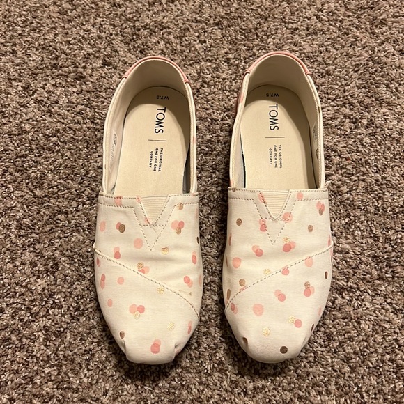 Toms Pale Blush Metallic Party Dots Womens size 7.5 - Picture 6 of 6